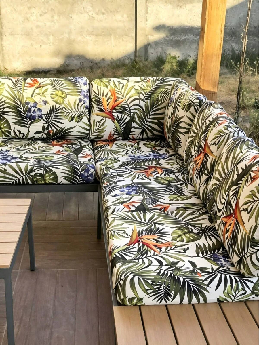 1 Set Tropical Leaf Digital Print Outdoor Sofa Cover, Machine Washable Or Hand Washable, With Elastic Edge, Garden Cushion Cover, Outdoor Cushion Cover, Garden Outdoor Decor, Suitable For Garden, Indoor And Outdoor Sofa Cushions
